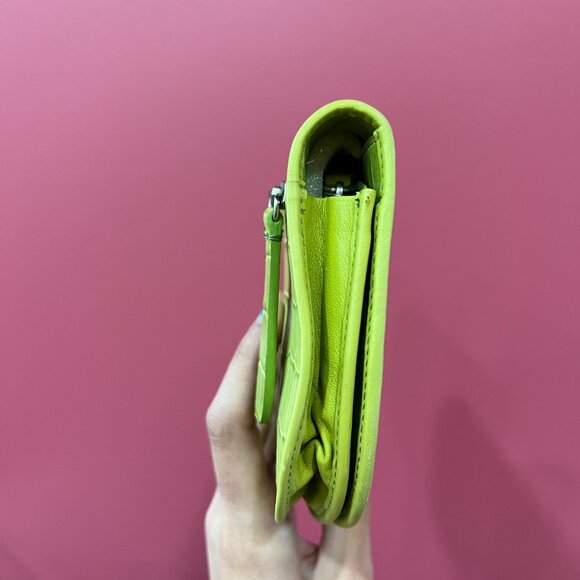 Karen Callan Green Alligator Crocodile Skin Turtle Clutch - Picture 3 of 8